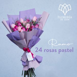 Ramo 24 Rosas tonos pastel