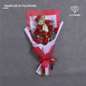 Ramo 10 Tulipanes Rojo
