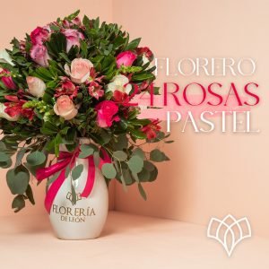 Florero 24 Rosas tonos pastel
