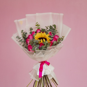 Ramo Girasol Orbitado Rosa