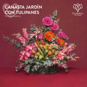 Canasta Jardin con Tulipanes