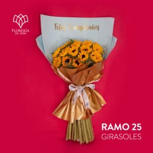 Ramo 25 girasoles francés