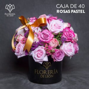 Caja de 40 rosas pastel