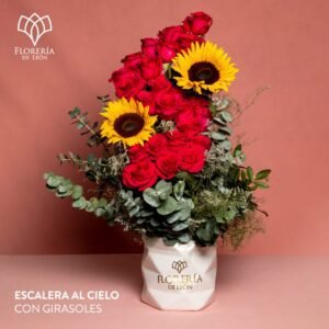 Escalera al cielo con girasol