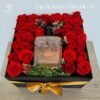 Caja con rosas + Botella