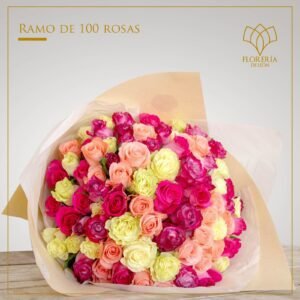 Ramo 100 rosas pastel