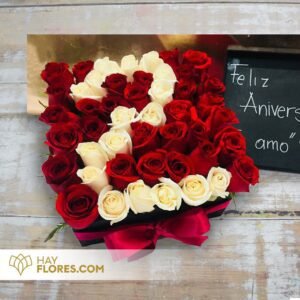 Caja de Rosas con Número