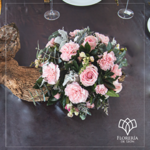 Centro de mesa en tronco